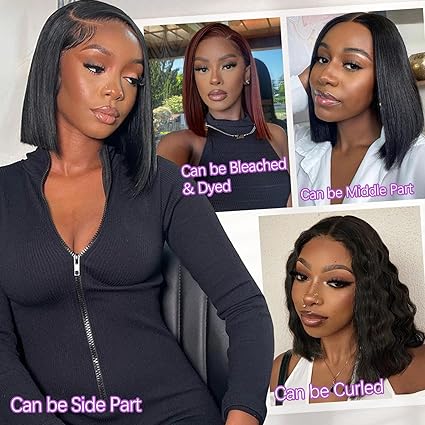 Bob Wig Human Hair 13x4 HD Lace Front Free Part Wigs Lace Frontal Short Straight Bob Wigs