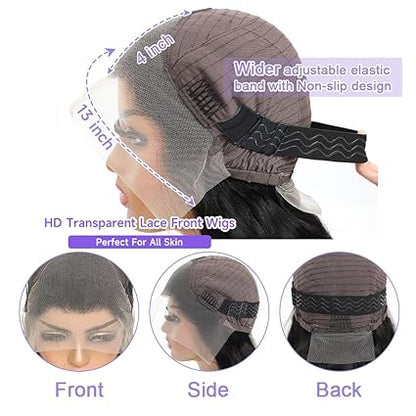 Bob-Perücke aus Echthaar, 13 x 4 Spitzenfrontperücken für schwarze Frauen, vorgezupftes Babyhaar