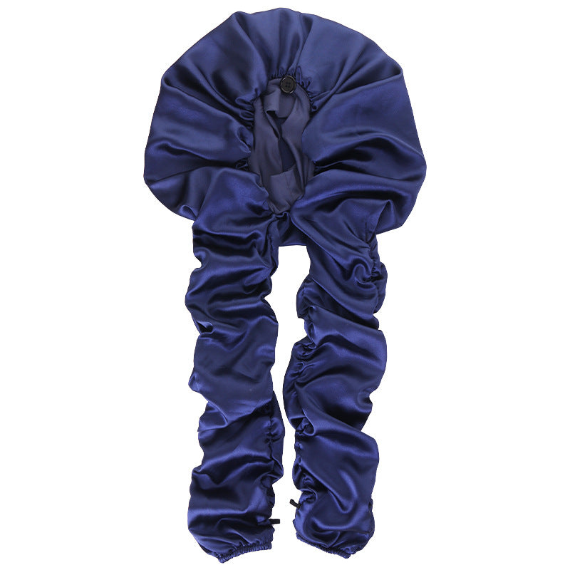 New Simulated Silk Elastic Long Sleeve Sleeping Hat for Women's Long Braid Beauty Care Hair Care Hat JDB-522B