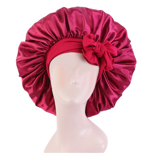 Oversized round hat elastic wide-brimmed ribbon colored nightcap headscarf hat cross-border e-commerce supply TJM-301-3