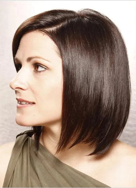 New Arrival Classic Bob Layered Hairstyle Medium Straight Full Lace Wig 100% Human Hair 10 Inches