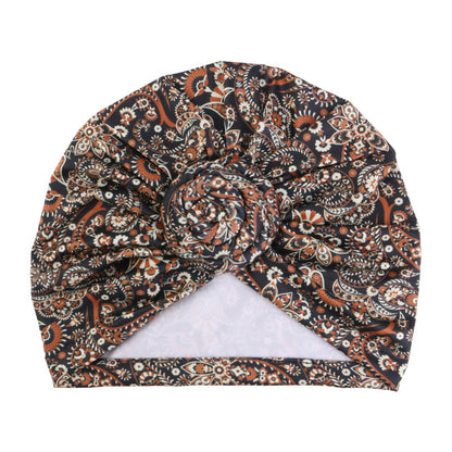 New Bohemian style snail plate flower headscarf hat, toe cap, printed clothing hat JDT-342F