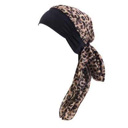 Cross-border Wide-brim Stretch Headband Stitching Chiffon Ribbon Tapes Hat All-match Ethnic Hat JDT-456B