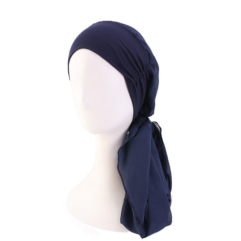 Elastic cotton hair band scarf hat chiffon ribbon headscarf cap toe cap all-match clothing hat