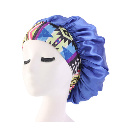 Printed hair band satin round hat nightcap beauty makeup hat headscarf cap JDB-301H