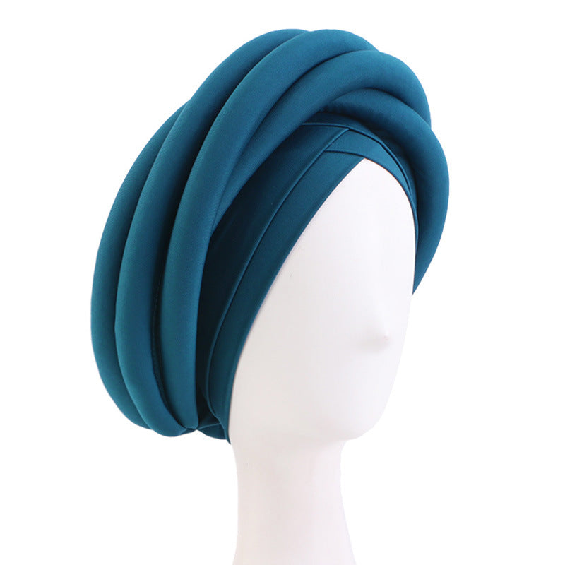 New Cross-border Hat Three-dimensional Twist Sponge African Hat Twist Hat Cross Ethnic Hat Baotou Hat JDT-497
