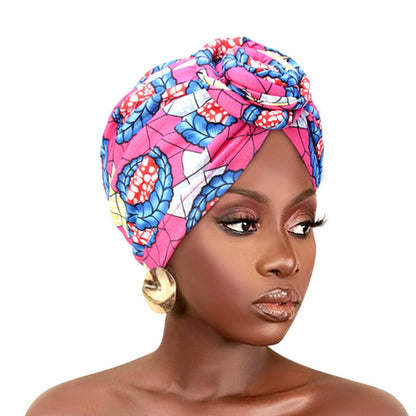 Amazon European and American ethnic style plate Flower headscarf cap elastic printing Indian cap chemotherapy cap TJM-342B