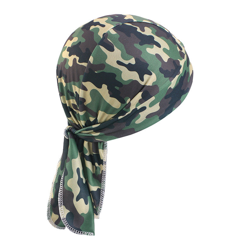 Camouflage elastic pirate hat men's and women's headscarf hat hip hop hip hop ribbon toe cap JDD-09C