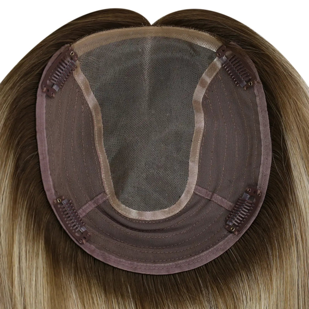 Large Base Hair Topper Virgin Real Hair Topper Balayage ColorWigs Hair PieceWigs Hair Piece