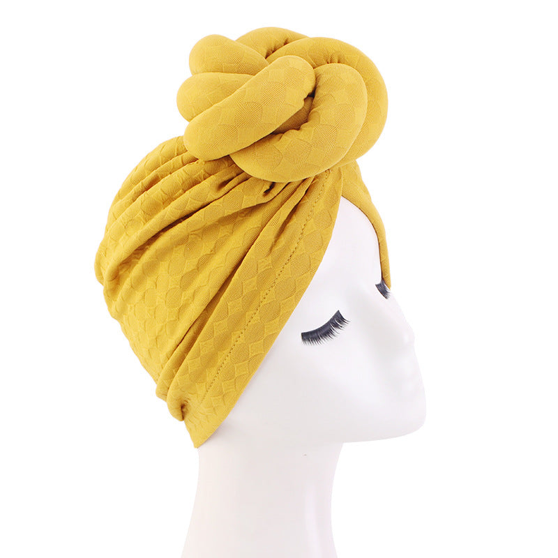 Amazon New Solid Color Ethnic Bag Head Cap Stereo Twist Ball Head Cap Indian Cap JDT-41A