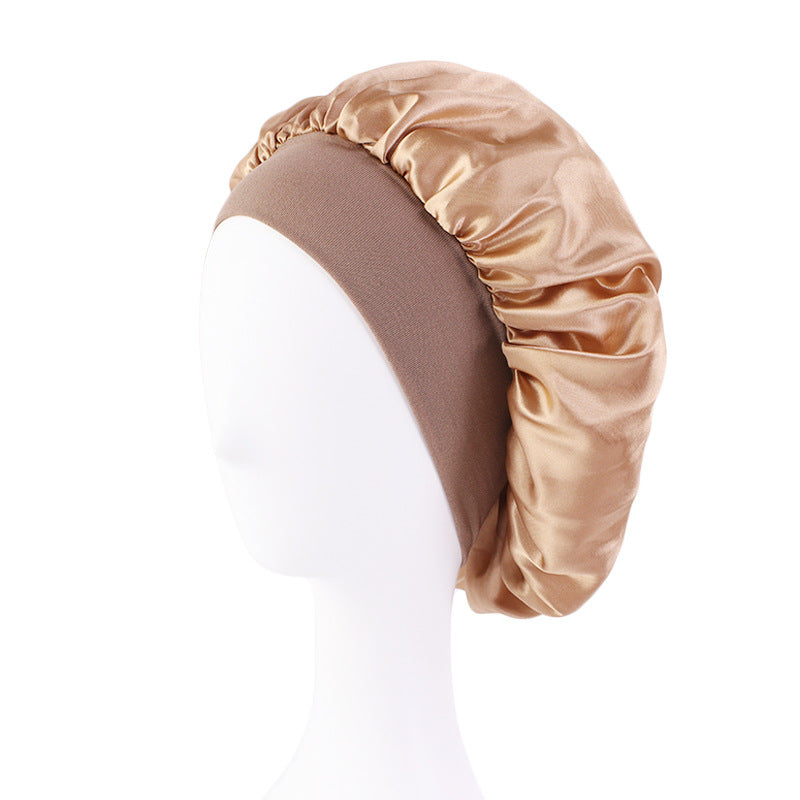 Satin Nightcap Wide-brimmed Hair Band Round Hat Tape Hat Beauty Salon Home Hat TJM-301