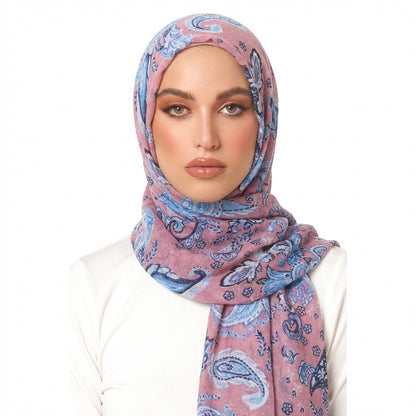 Spring and Autumn New European and American Trendy Paisley Floral Voile Headscarf Wrap Jdwj-24G