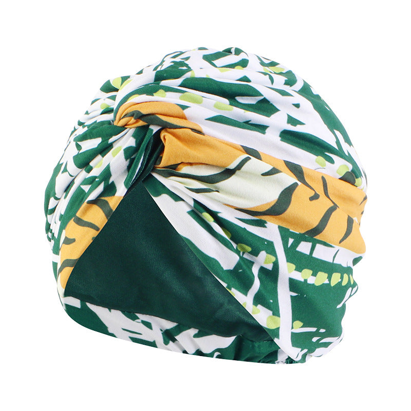 Cross border polyester lined cross headscarf hat, sleeping hat, toe cloth hat JDT-473D