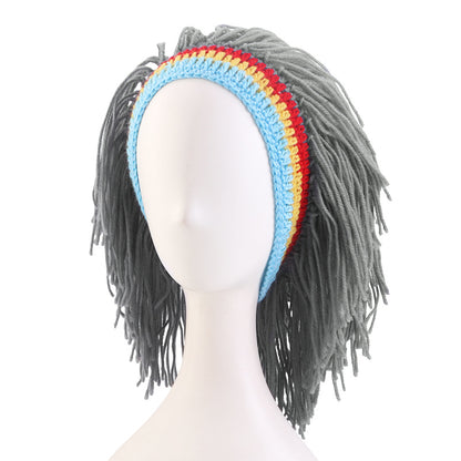 Cross-Border New Style Hand-Knitted Woolen Hat, Wig Hat, Pullover Hat, Funny Hat for Events and Gatherings Jdu-144