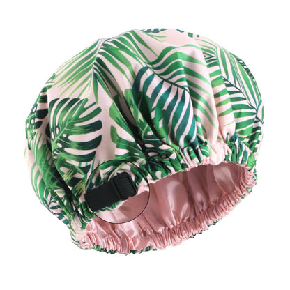 Amazon's new polyester lined waterproof cap with adjustable buckle shower care cap and sleep cap JDY-453T