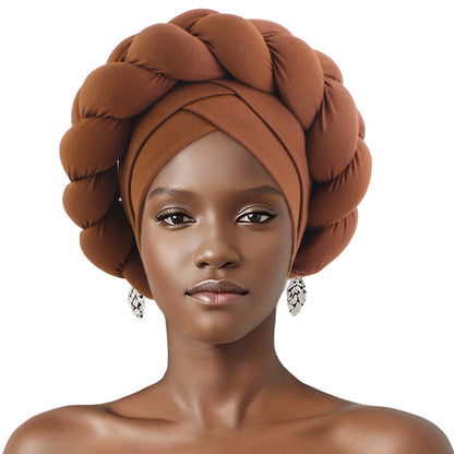 Cross-border supply three-dimensional sponge twist braid headscarf hat African hat ethnic style clothing hat JDT-488A