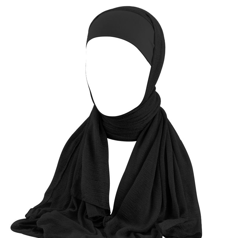 Spring style flat head tied with wrinkled yarn scarf, one-piece hat, head cover, headband, JDWJ-30B