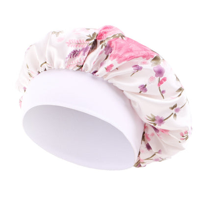 Amoeba wide-brimmed elastic hair band nightcap satin round CAP Beauty hair cap shower cap satin bonnet