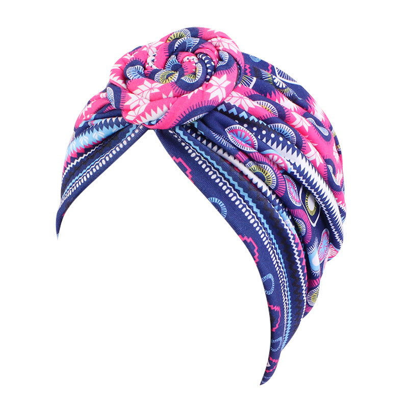 Bohemian style donut turban hat knotted pullover cap ethnic hat TJM-342