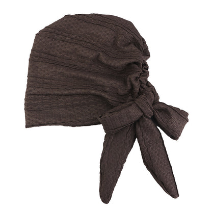Cross-Border Supply Pleated Style Ribbon Headscarf Hat, Head Wrap Hat, Hair Care Band Hat, Chemotherapy Hat Jdt-31D