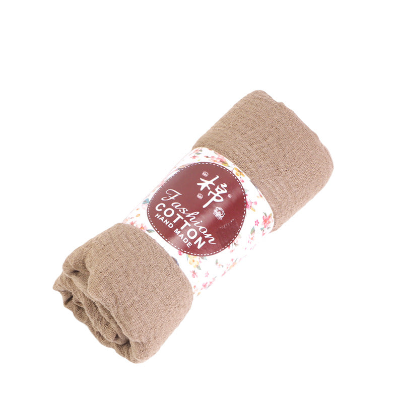 Breathable cotton and linen headscarf, bubble gauze scarf, wrapped headscarf, headscarf cap JDWJ-32