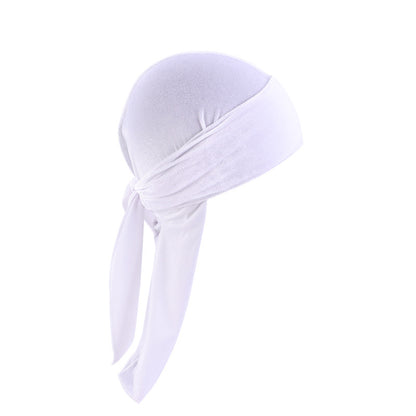 European and American fashion Korean velvet long tail pirate hat strap turban hat hip hop Cape velvet durags
