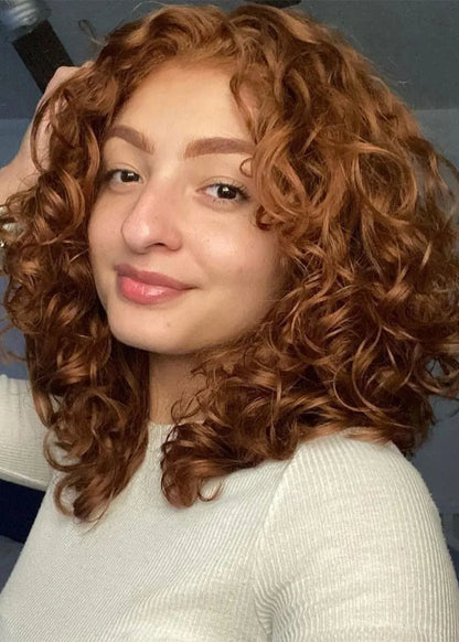 Medium Hairstyles Women's Big Curly Synthetic Hair Capless Wigs 14Inch