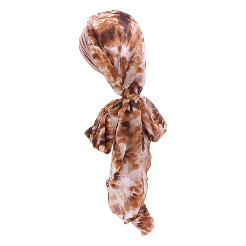 Elastic cotton hair band scarf hat chiffon ribbon headscarf cap toe cap all-match clothing hat