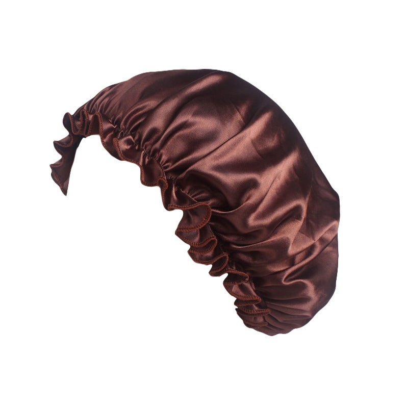 Satin lace nightcap shower cap beauty makeup cap silk home hat TJM-250