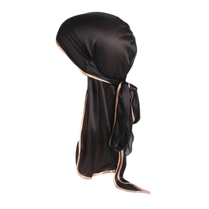 Imitation Silk Edge Long Tail Pirate Hat Hip-Hop Cloak Towel Hat Toe Hat silky durag