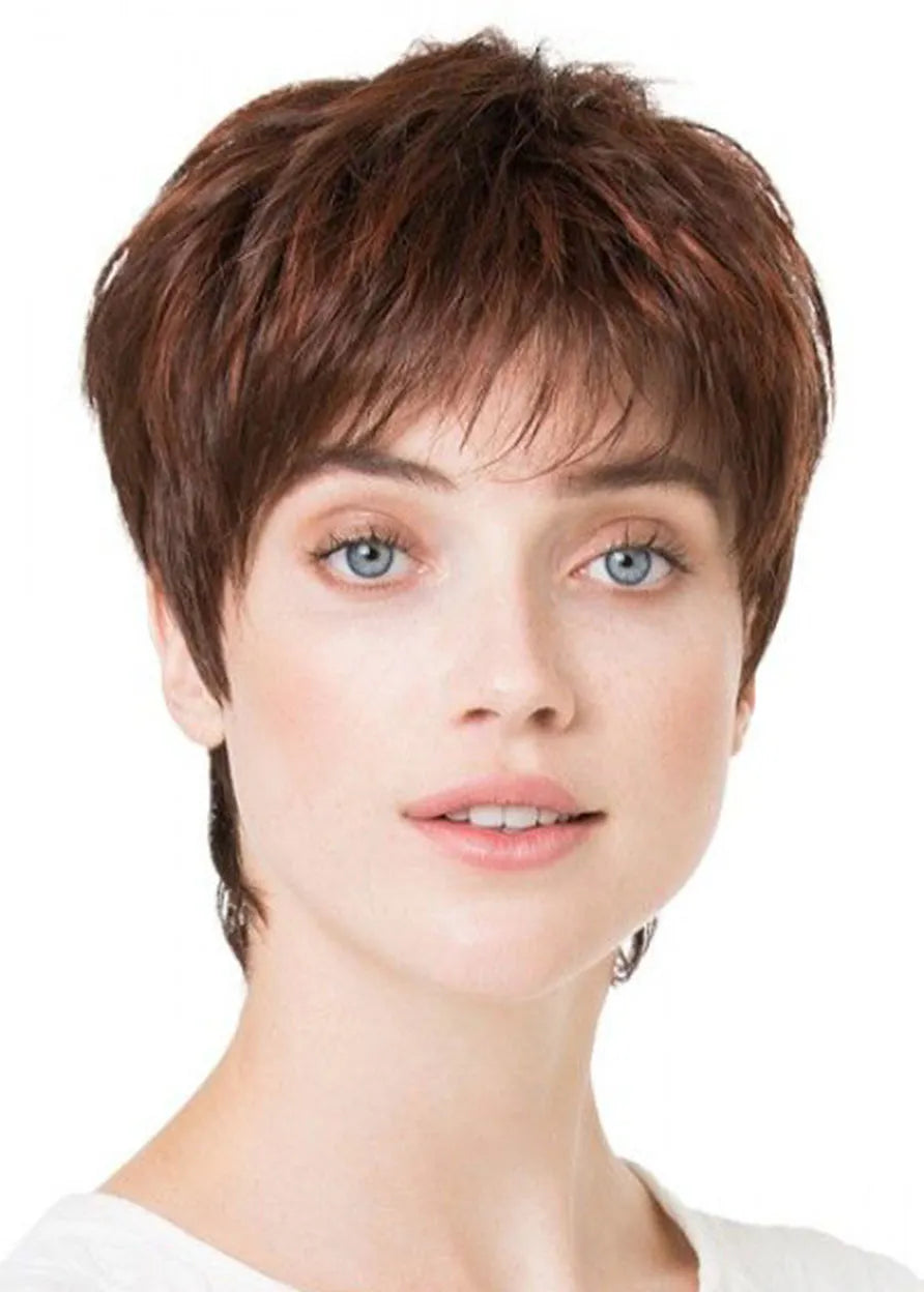 Pixie Cut Short Shaggy Hairstyles Women's Short Straight Synthetic Hair Wigs Boy Cut Capless Wigs 6Inch