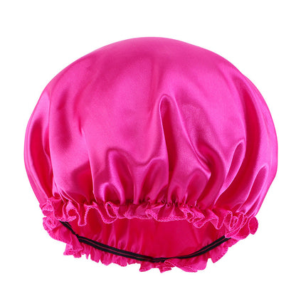 Satin lace nightcap women's round cap hair care CAP Beauty hair cap TJM-250