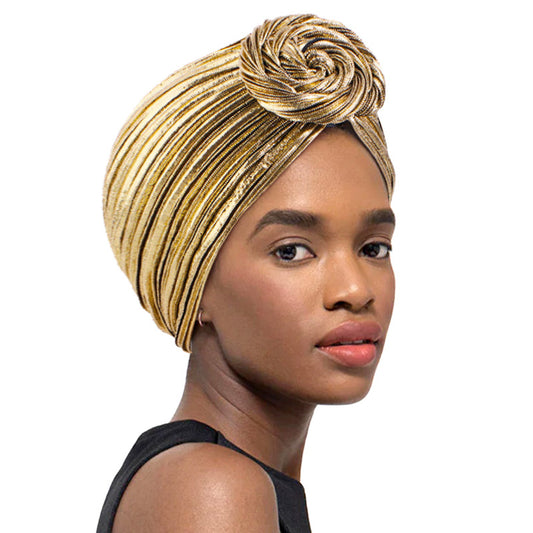African bronzing snail plate Flower headscarf hat ethnic Baotou cloth hat wedding hat JDT-55