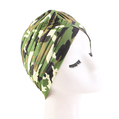 Tie-Dyed Pleated Turban Hat, Indian Hat, Base Hat, Head Wrap Hat Tjm-45