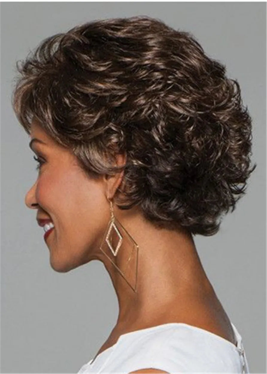 Pixie Choppy Cut Synthetic Hair Short Wavy Capless Wig 10 Inches