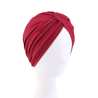 European and American Women's Wooden Dale Cotton Block Tapered Hood National Style Baotou Hat