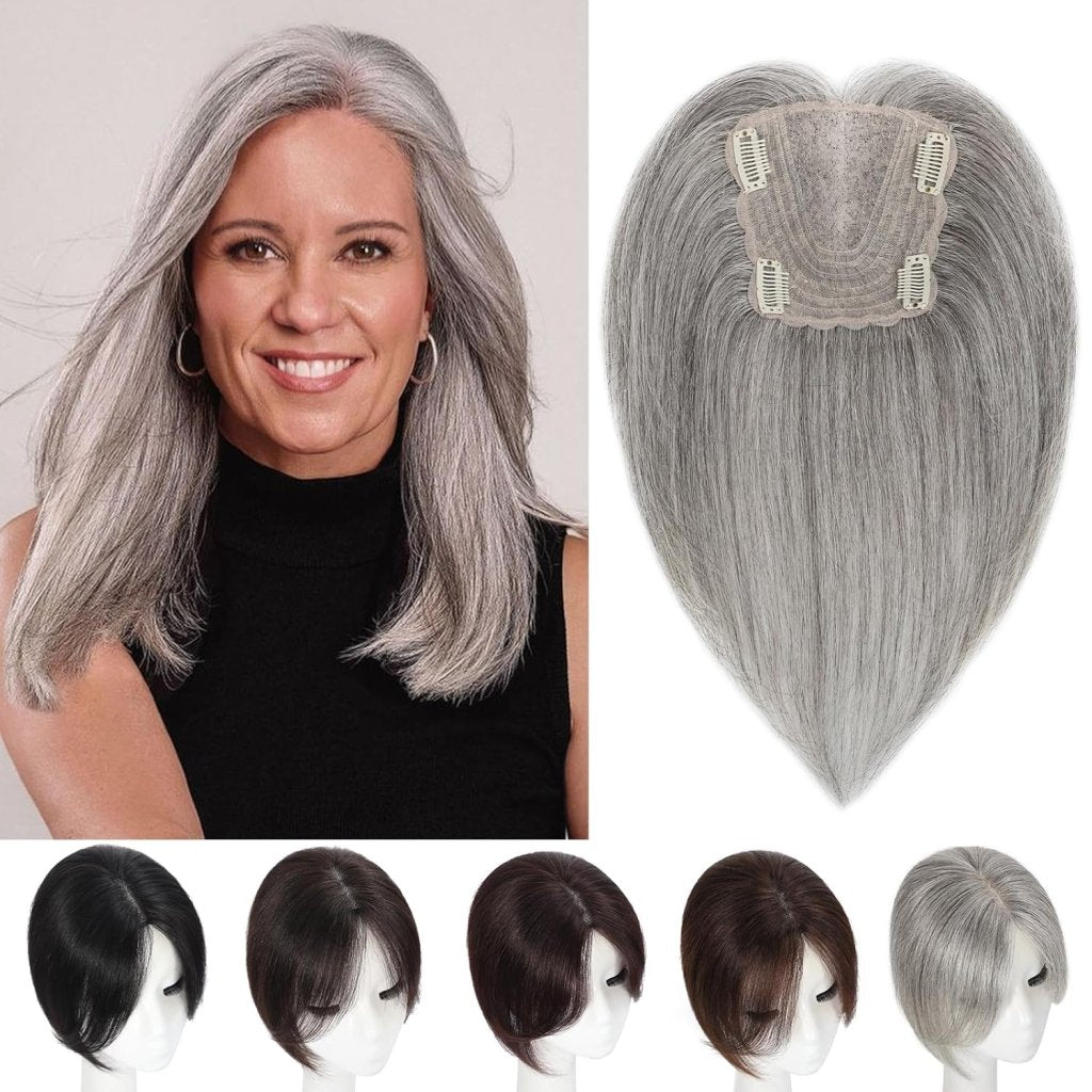 Hair Toppers wigs for Women Real Human Hair with Thinning Hair Lace Base Hair Pieces