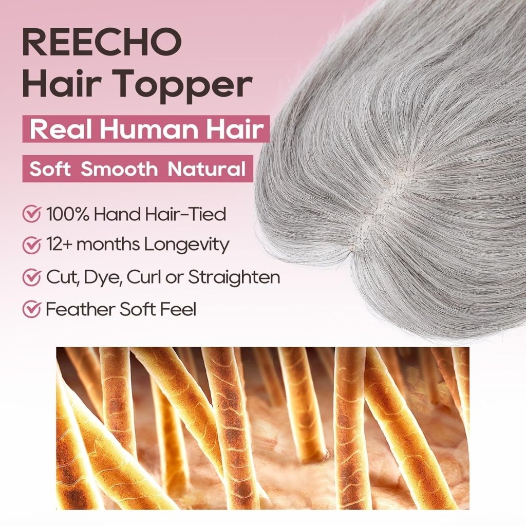 Real Human Hair Topper10 inch Women for Thinning Hair Swiss Base  Hairpiece