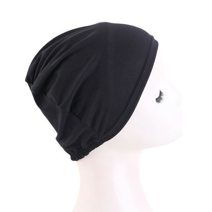 Cross-Border Hot-Selling Base Cap, Elastic Headscarf Hat, Head Wrap Hat, Solid Color Hair Protection Hat Tjm-262-1