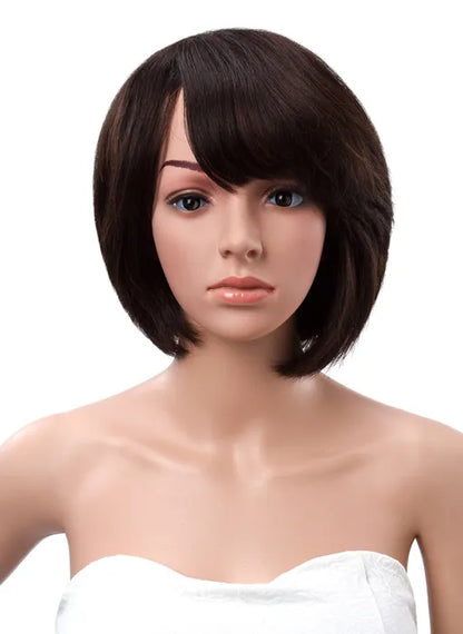 Bob Hair Style Short Straight 100% Human Hair Capless Wigs 10 Inches
