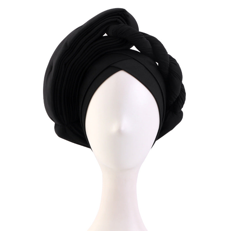 Cross-Border New African Stereo Sponge Twist Hat Turban Hat Cross Ethnic Hat Baotou Hat Jdt-497A