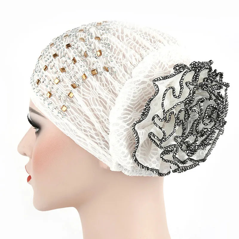 Lace Flower Turban For Women