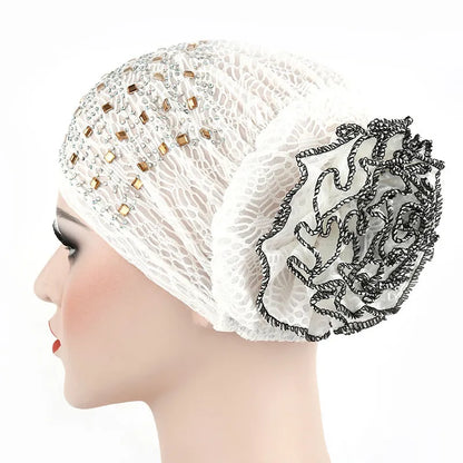 Lace Flower Turban For Women