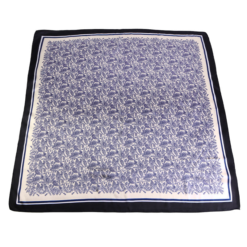 Amazon Women's Satin Square Scarf Imitation Silk Printed Head Scarf Silk Scarf Turban Hat Jdwj-28A