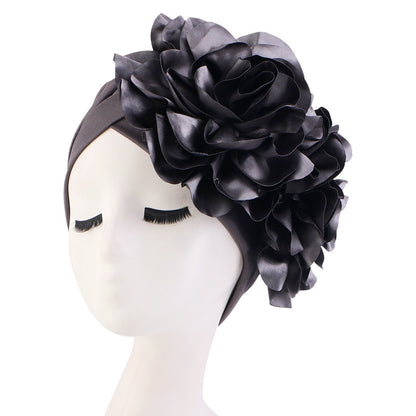 Ethnic style oversized flower headscarf hat African style toe cap wedding party hat JDT-12D