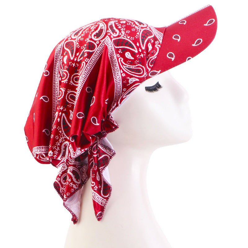 Spring and Summer Style Cashew Print Brimmed Baseball Cap Outdoor Sunshade Headwrap Ethnic Cloth Hat Jdt-234C