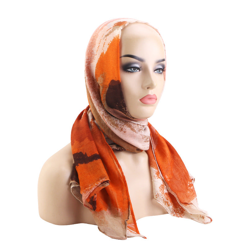 Cross-Border Spring and Autumn Tie-Dyed Paris Gauze Headscarf, Head Wrap, Scarf, Bali Gauze Head Wrap Hat Jdwj-24C