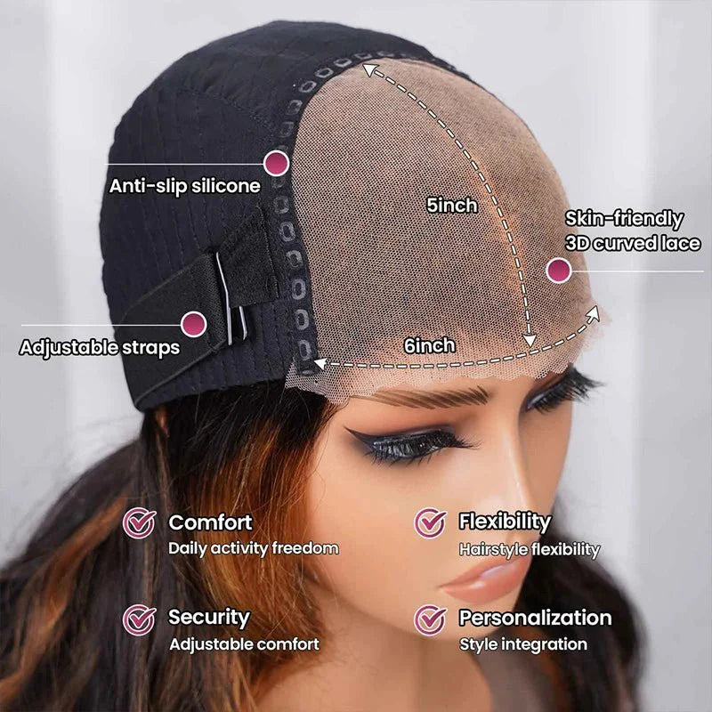 Parrucca ondulata bionda miele affascinante