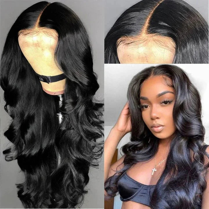 Partial Body Wave Classical Mid-part Body Wave Human Hair Wig – WigKiss