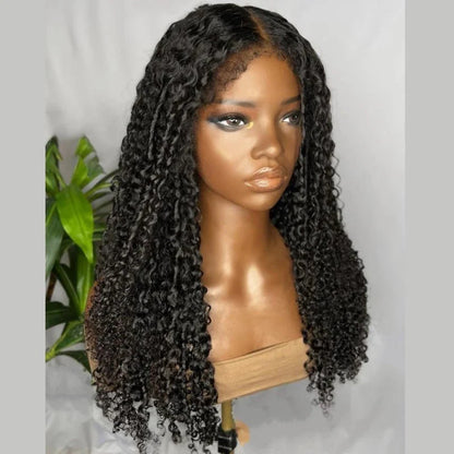 Bequeme, lange Afro-Perücke mit Kinky Edges und Babyhaar